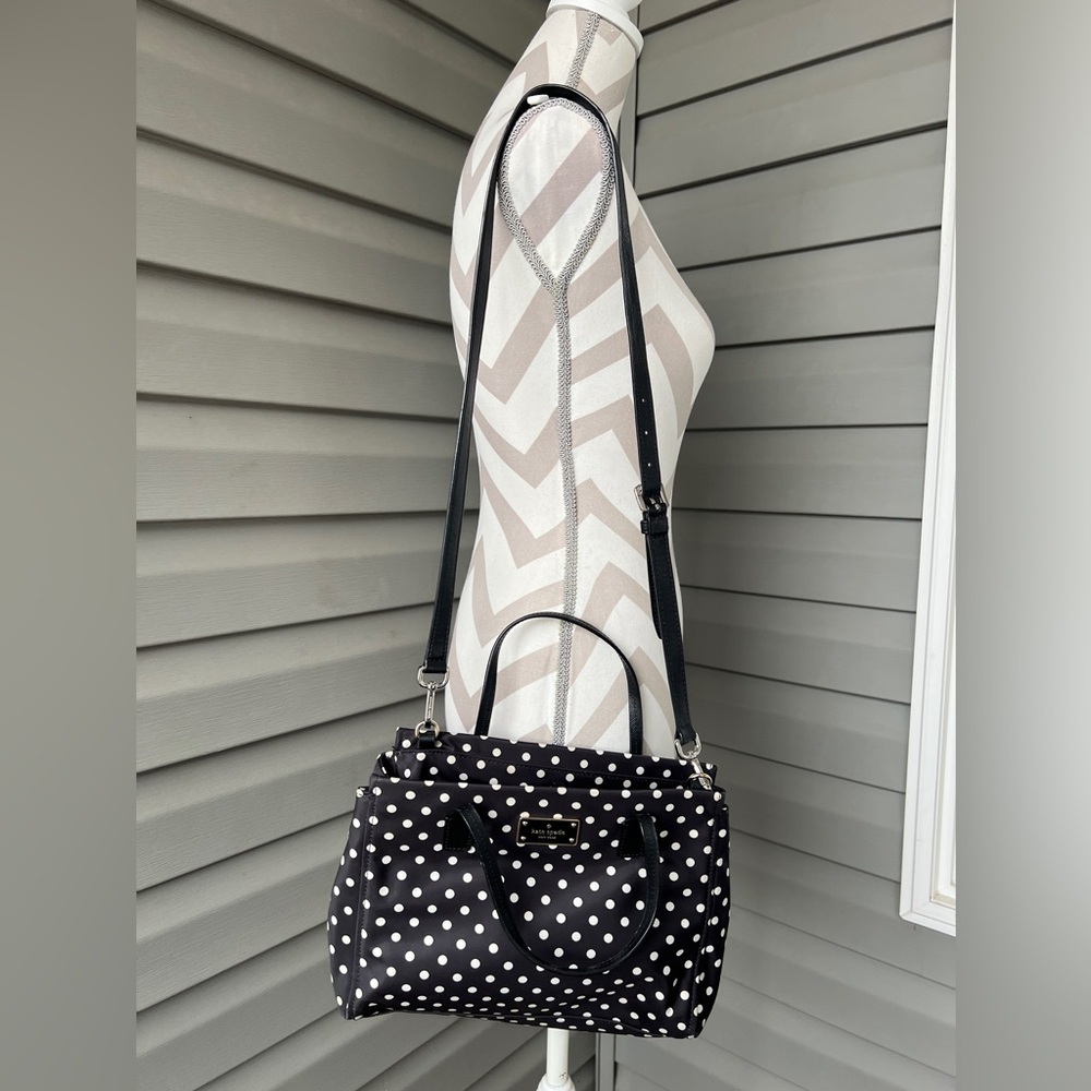 Kate Spade Women's Loden Blake Avenue Diamond Satchel Handbag Small Black/White